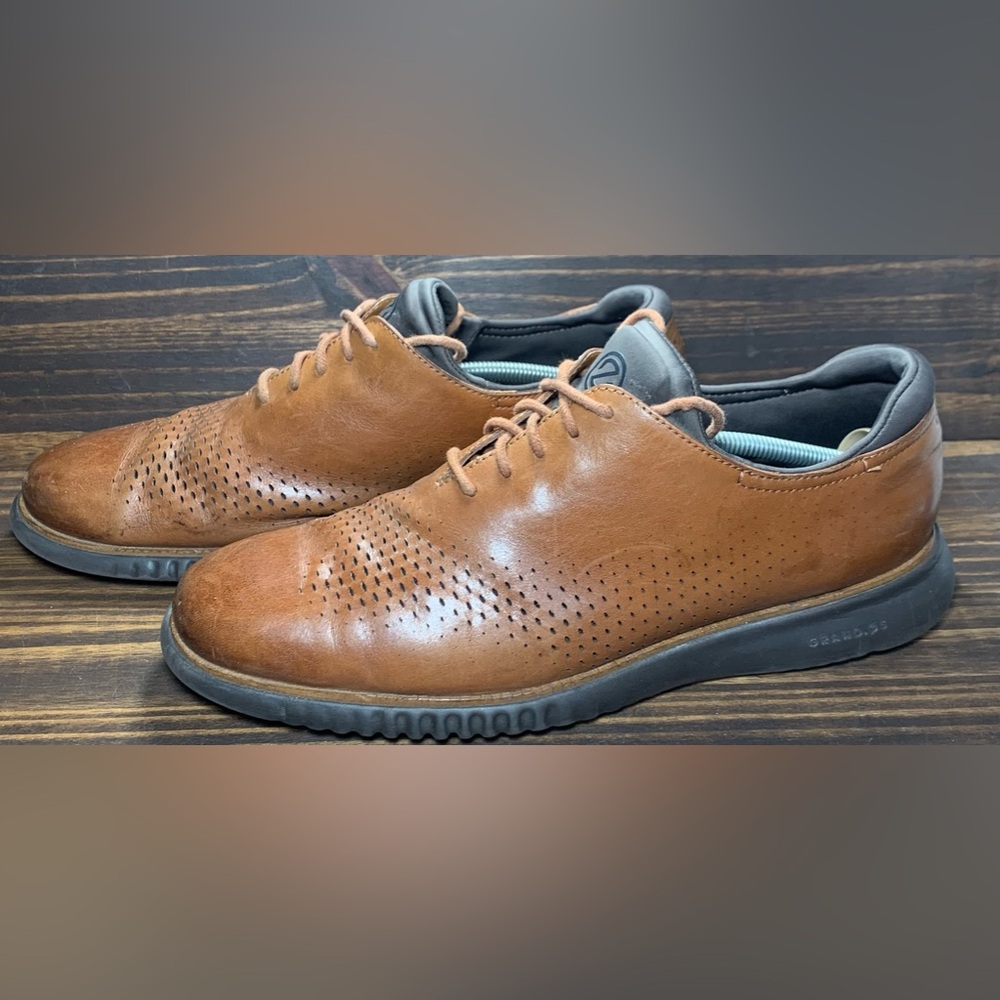 Cole Haan 2.zerogrand Lined Laser Wingtip Oxford Mens Size 12 M Shoes Brown
